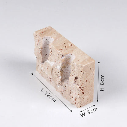 Luxury Double Travertine Candle Holder Decor 