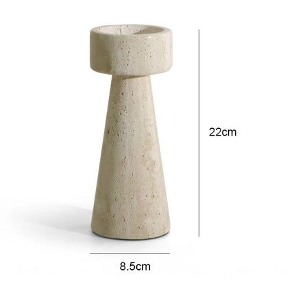 Luxury Travertine Stone Candle Holder /Minimalist Decor